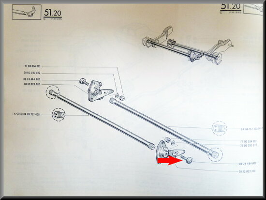 Adjustment bolt torsion suspension rear axle