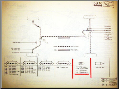 Brake line fitting (M10x1- diameter 3/16). Length 18mm.