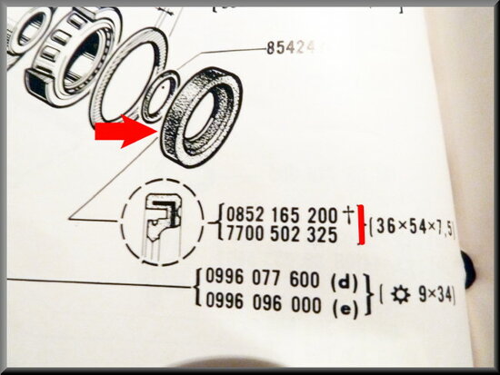 Joint d'arbre de transmission R16 L R16 L (36x54x7,5 mm).