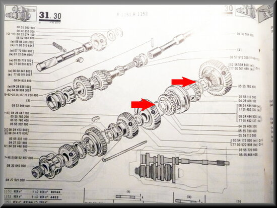 Spring ring synchro 1st and 2nd gear.