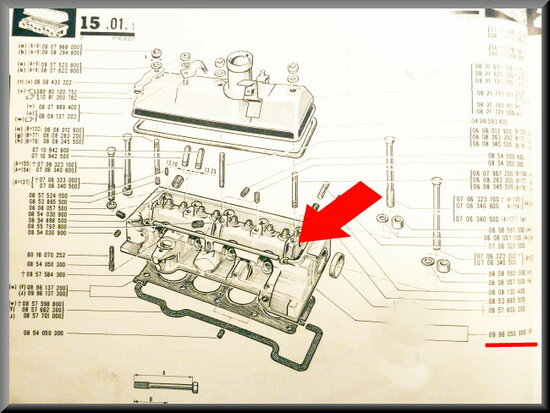 Cylinder head R16 1150-1152 (New Old Stock).