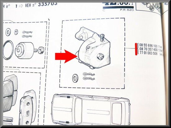 Brake caliper right R16 < 1968 (Excl: In exchange 150 euro deposit).