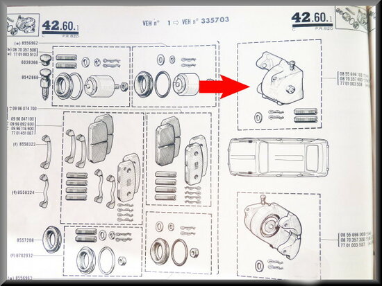 Brake caliper right R16 < 1968 (Excl: In exchange 150 euro deposit).