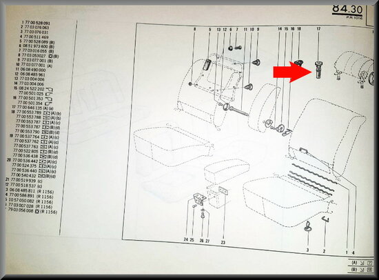 Headrest part (R16 last types).