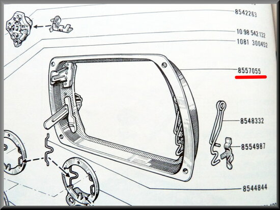 Frame koplamp R16 L-TL-TS 