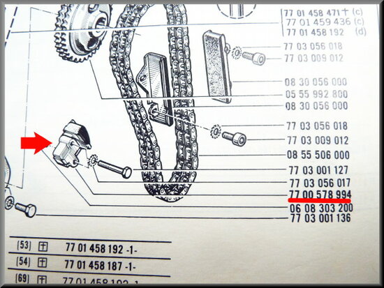 Distributie kettingspanner.