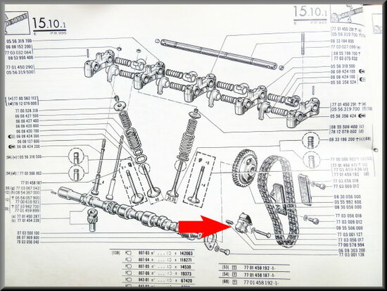 Distributie kettingspanner.