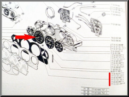Tachometer R16 TX (2nd type 1976-1980).