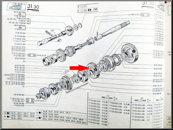 Pinion 2rd gear (43 teeth).