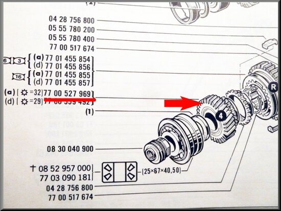 Pinion 4rd gear (32 teeth).