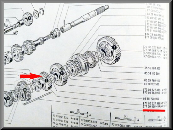 Pinion 3rd gear (34 teeth).