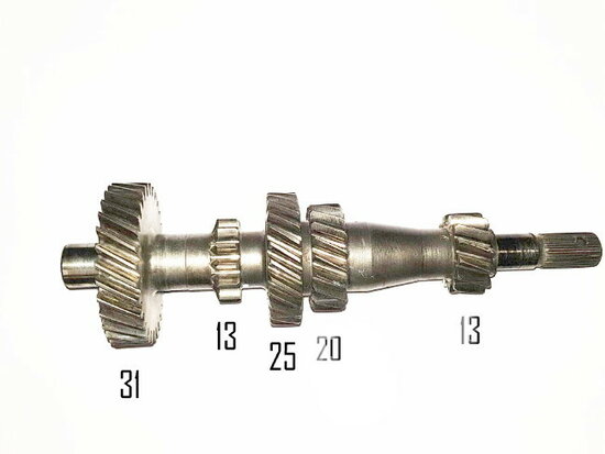 Primary shaft (31-13-25-20-13 teeth).