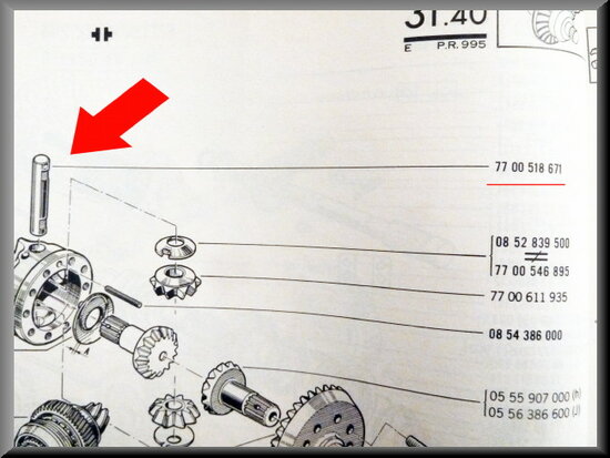 Differential lock pin.