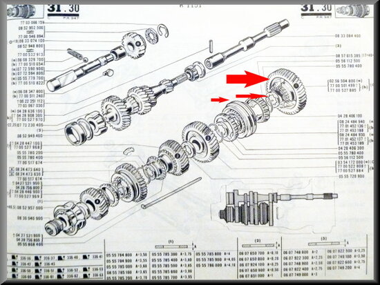 Pinion 1rd gear with synchronization hub (47 teeth).