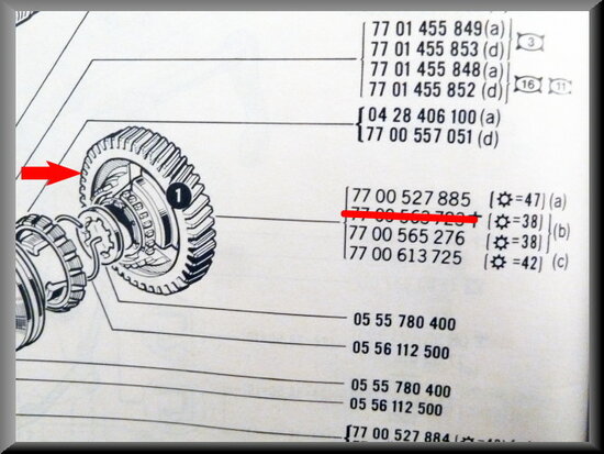 Pinion 1rd gear (47 teeth).