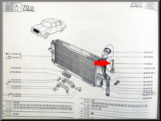 Bevestigingsbout radiateur.