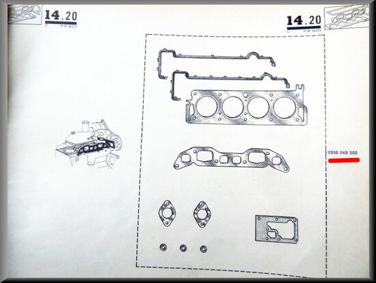 Cylinder head gasket set R16 L.