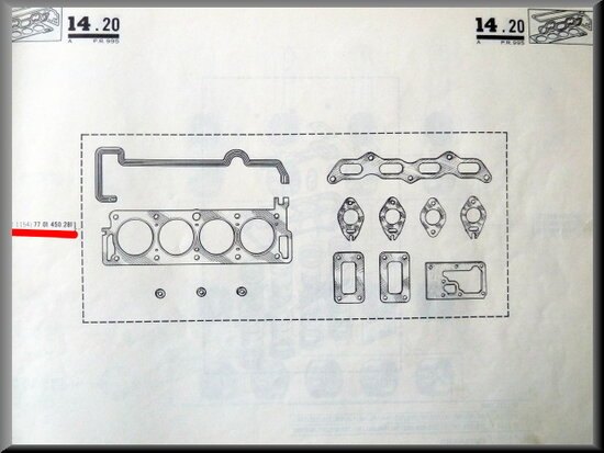 Cylinder head gasket set R16 TS.