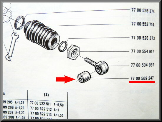 Silent block gear rack eye. 