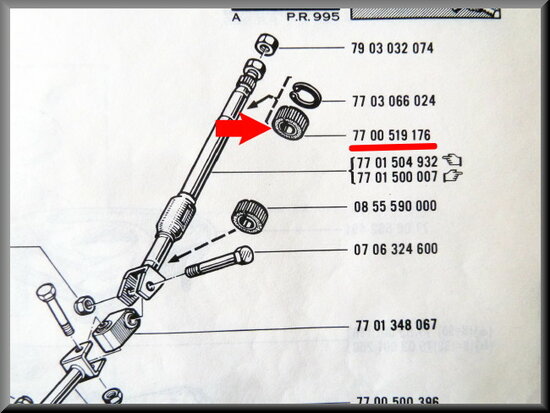 Upper rubber steering column.