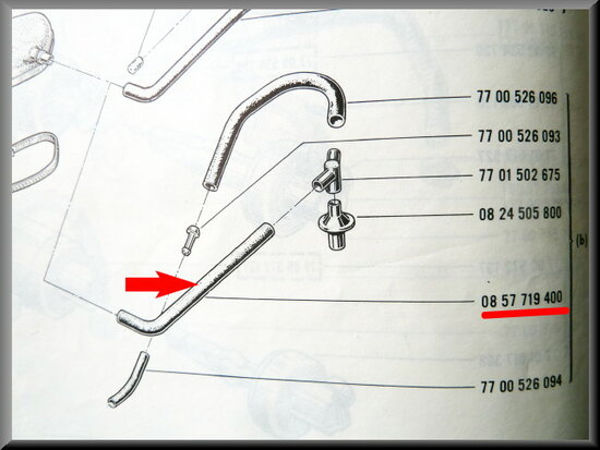 Crankcase breather hose R16 TS.