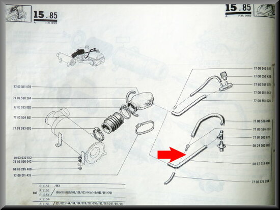 Crankcase breather hose R16 TS.