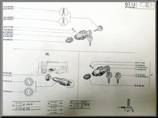 Ignition lock R16 >1973.