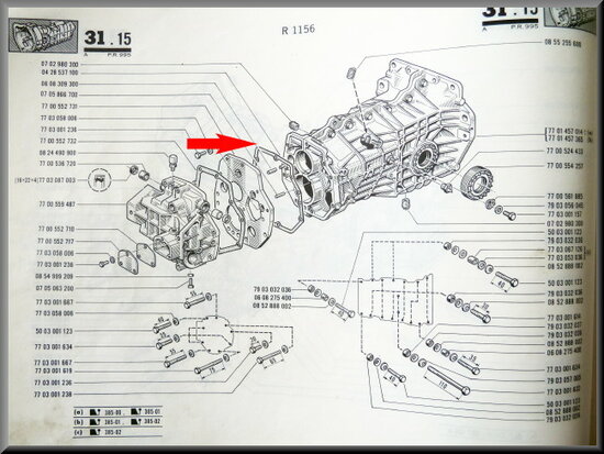 Joint de boîte de vitesse R16.