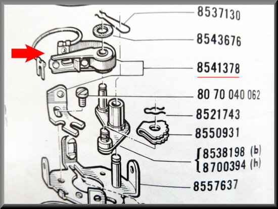 Ignition contact R16 L-TL,  R5-R6-R8-R10-R12-R15-R17