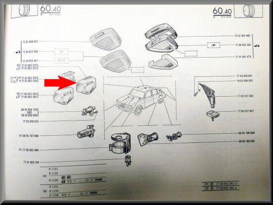 Reading light cap R16 TX.