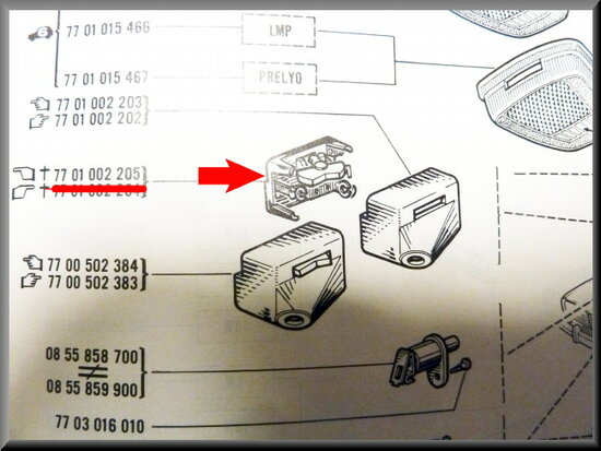 Reading light housing R16 TX.