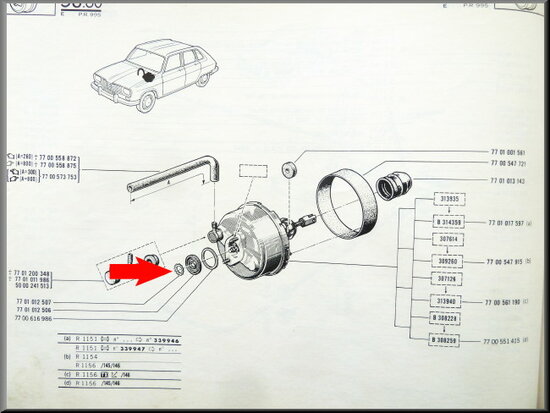 Brake booster lock ring R16 TS.