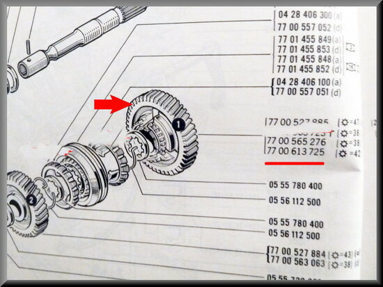 Pinion 1rd gear (42 teeth).