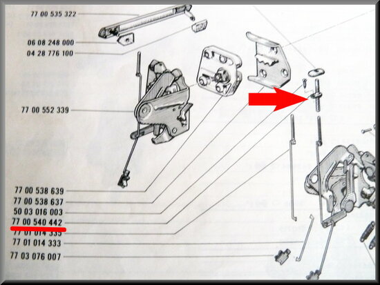 Locking mechanism pin (4x) R16 TX.