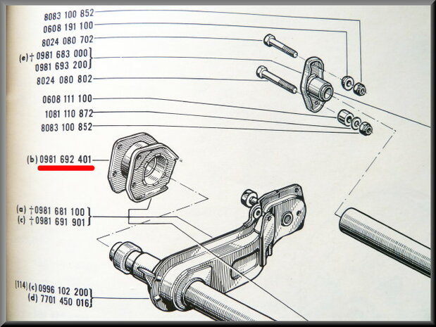 Rear axle radius arm repair unit left and right. 