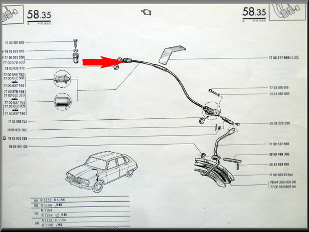 Throttle control cable R16 TS-TX.