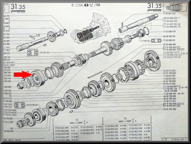 Moyeu de synchro 5ème vitesse