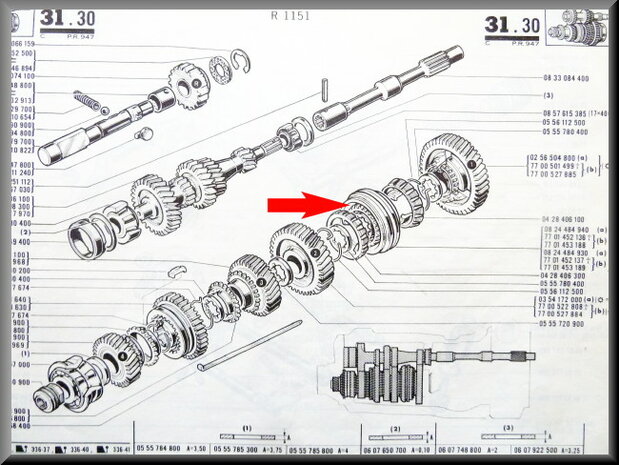 Synchro hub 1st and 2nd gear