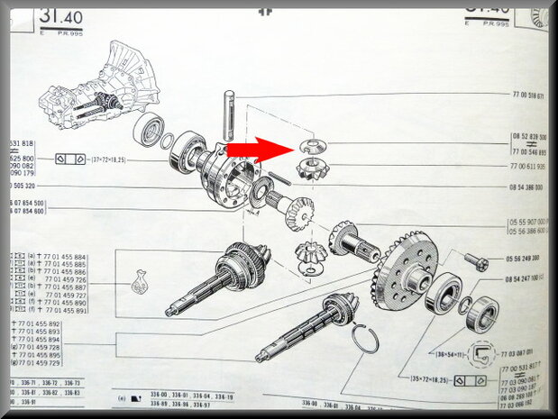 Sliding bearing satellite gear.