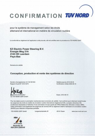 Assistence de la direction (Excl: En échange 250 euro consigne). 