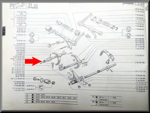 Selector shaft 3rd and 4th gear (5 gear).