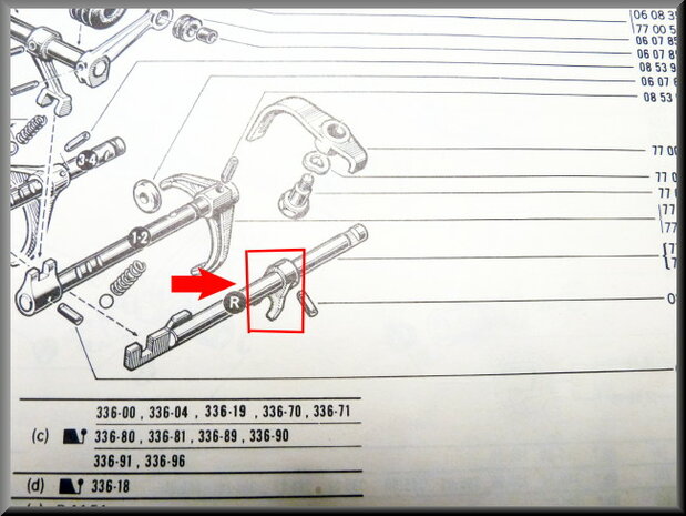 Gear-shift fork reverse gear.