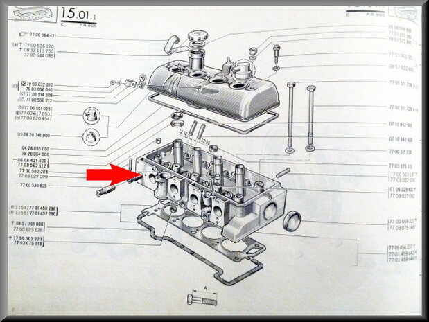 Cylinder head R16 TX (revised, excl: 150 euro in exchange).