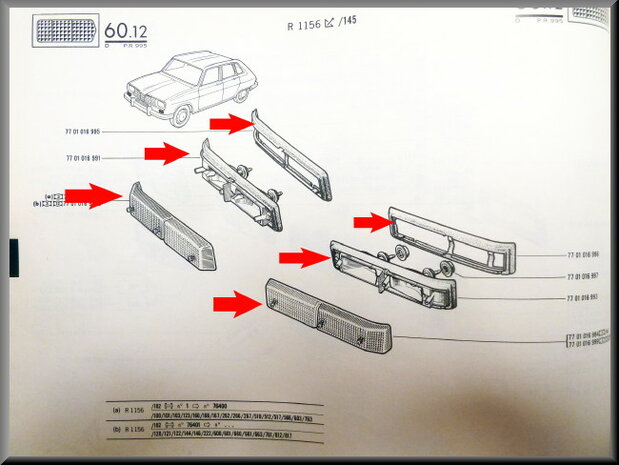 Clignotant avant droit et gauche R16 TX.