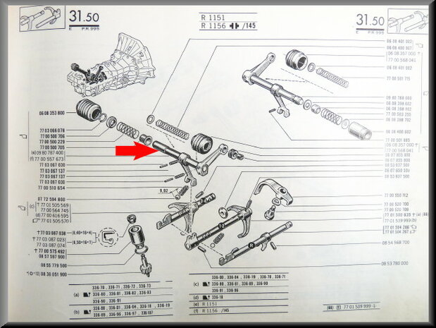 Selector shaft (5 gear).