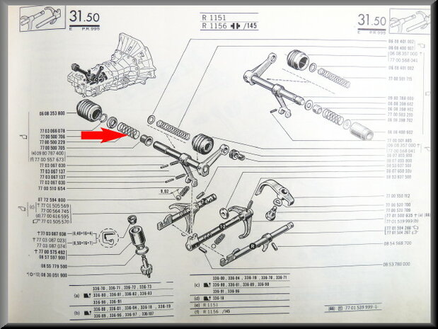 Selector shaft spring (4 gear).