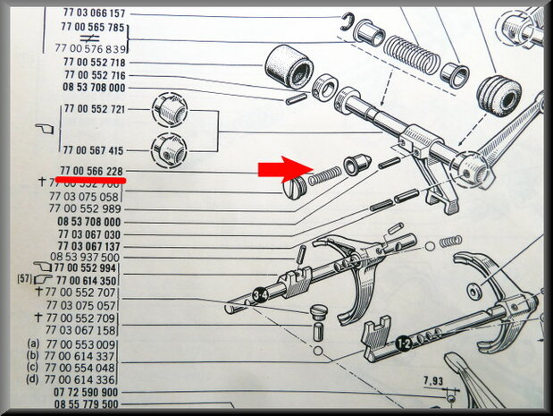 Anchor strut spring reverse gear (5 gear).