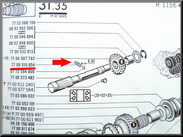 Locking gear spring.