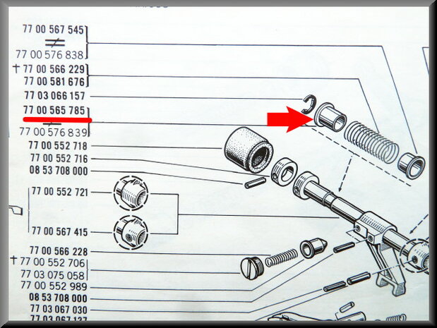 Bush selector shaft spring (5 gear).