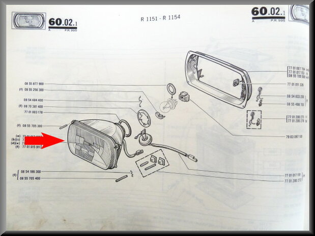 Headlight (Kangeroo), Cibie R16 TS type 2.